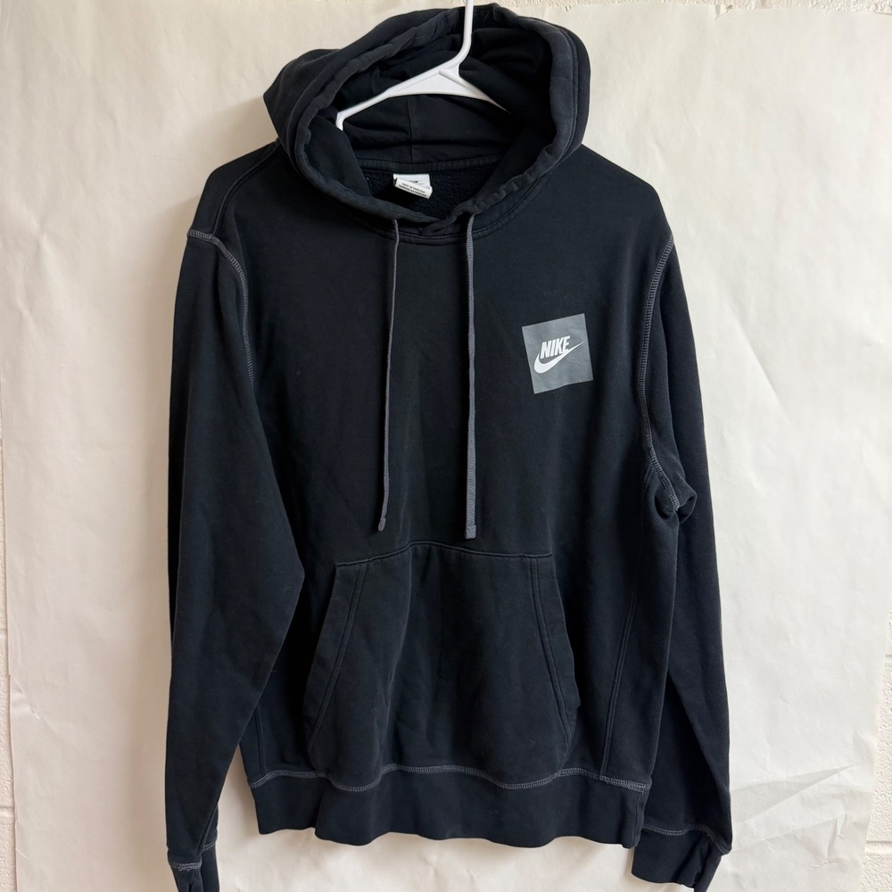 Nike Swoosh Sportswear Mens‎ Black Hoodie Pullover Just Do It Sweater Active S